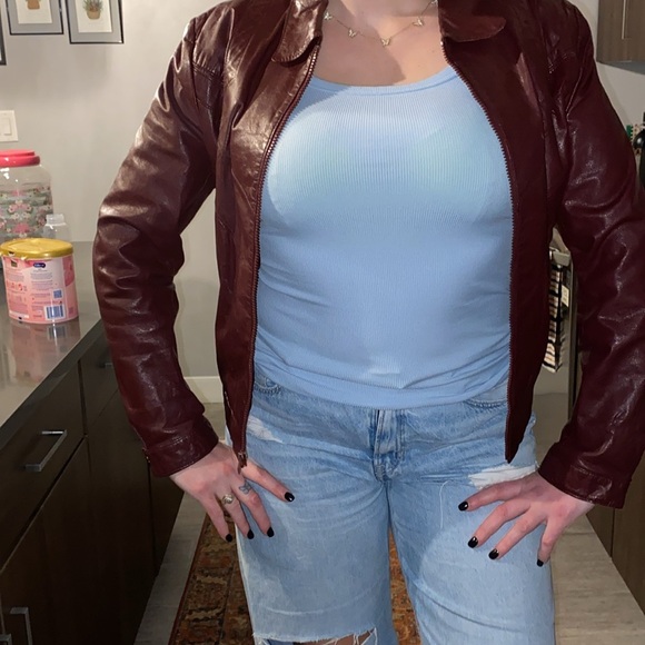 Vintage maroon/burgundy leather jacket Gorgeous! - Picture 8 of 8